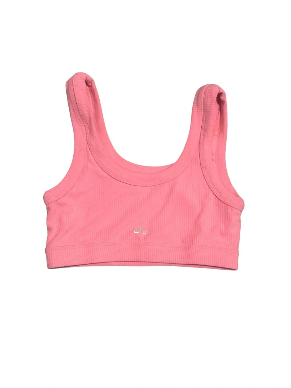 Alo Yoga Wellness Pink Ribbed Bra Tank Top
